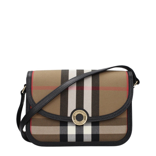 Burberry Brown/Wild Mushroom Fabric and Leather Shoulder Bag