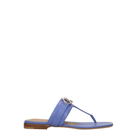 Salvatore Ferragamo Purple Leather Open Toe Sandals