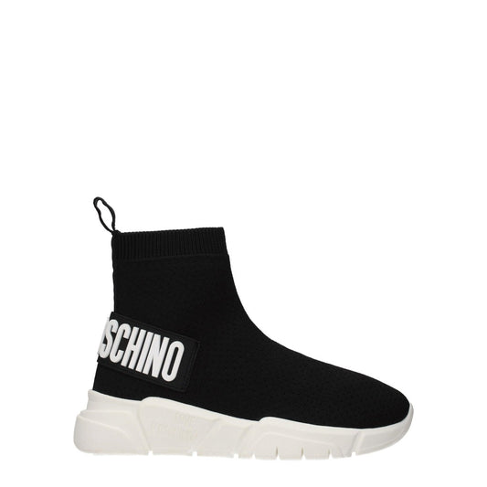 Love Moschino Black Fabric Round Toe Shoes