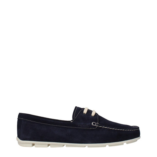 Prada Blue Lace-Up Rubber Sole Shoes