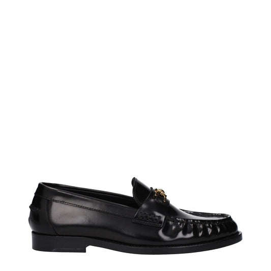 Versace Leather Round Toe Shoes – White / Gold