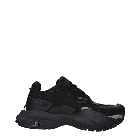 Versace Nero Fabric and Suede Sneakers