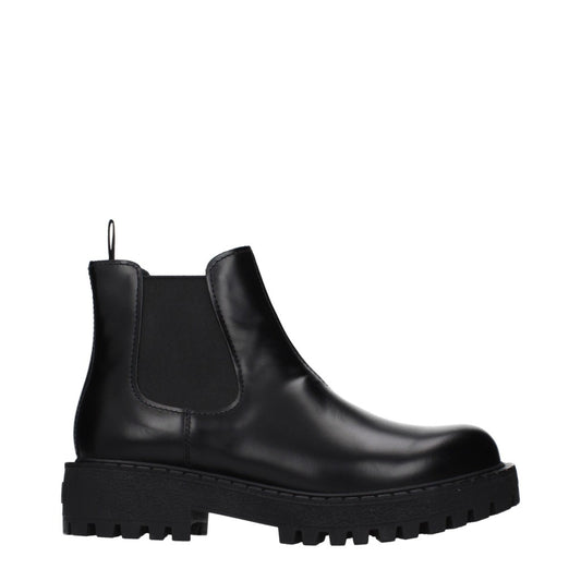 Prada Nero Leather Elastic Closure Shoes