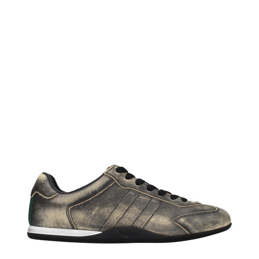 Gucci Nero and Avorio Leather and Fabric Sneakers