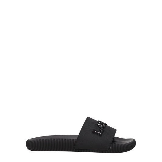 Lanvin Black Fabric Open Toe Sandals