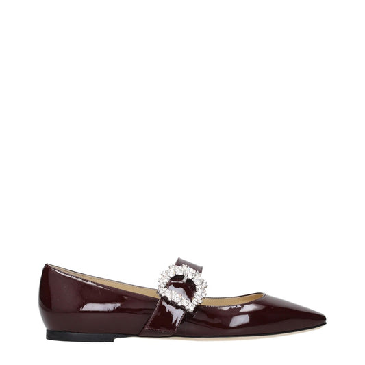 Jimmy Choo Cheri Burgundy Leather Ballerina Flats
