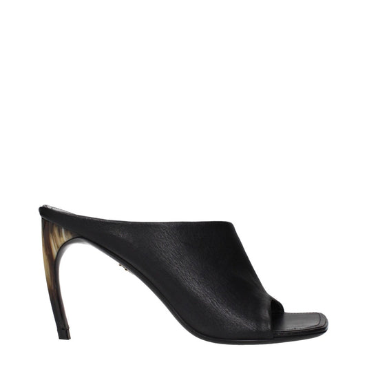 Salvatore Ferragamo Black Open Toe Leather Heels