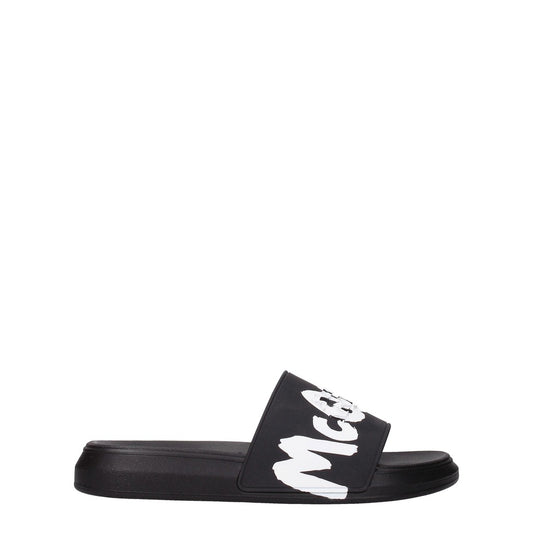 Alexander McQueen Rubber Open Toe Sandals – Black / White