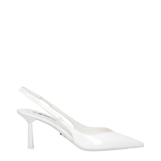Prada Bianco Leather Pointed Pumps