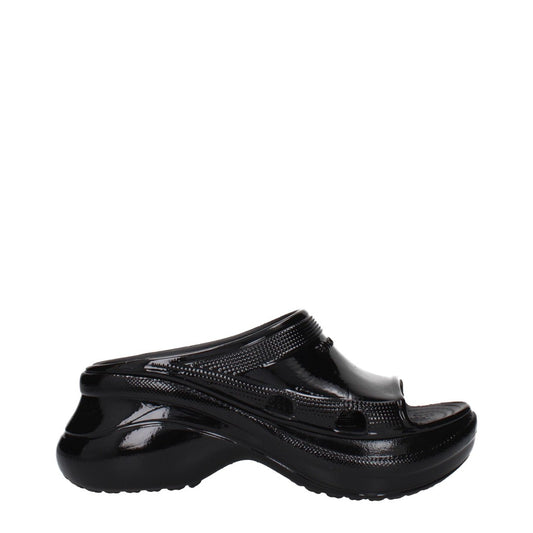 Balenciaga Black Open Toe Heeled Sandals