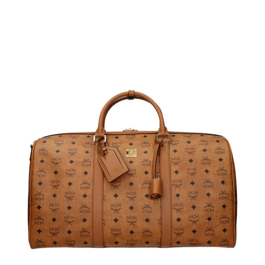MCM Duffle Bag – Cognac / Brown Fabric and Leather