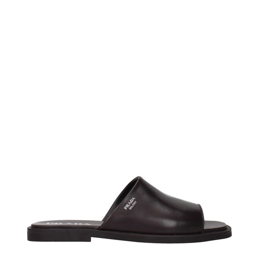 Prada Marrone Leather Open Toe Sandals