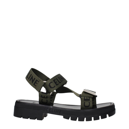 CELINE Green and Black Open Toe Sandals
