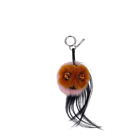 Fendi Brown Leather and Fur Charm