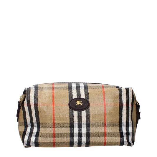 Burberry Beige Fabric and Leather Shoulder Bag