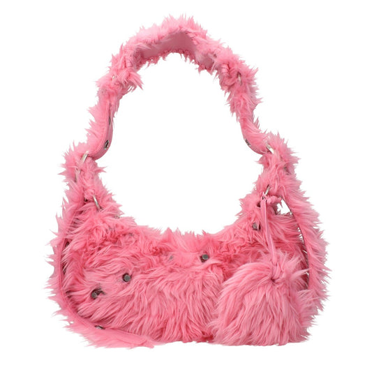 Balenciaga Faux Fur and Leather Shoulder Bag – Nero