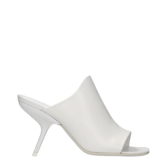 Salvatore Ferragamo White Open Toe Leather Sandals