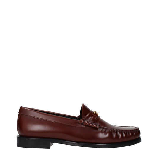 CELINE Dark Brown Leather Elegant Shoes