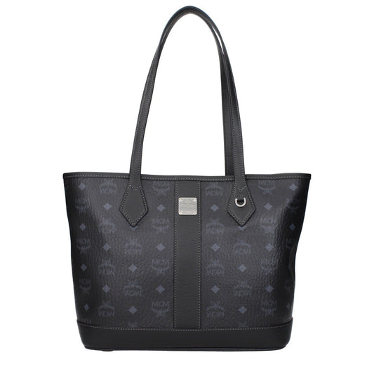 MCM Black Fabric and Leather Shoulder Bag