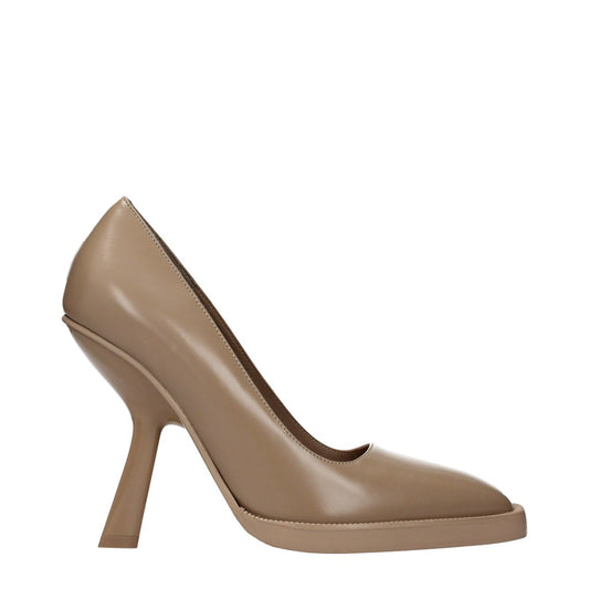 Salvatore Ferragamo Beige Square Toe High Heels