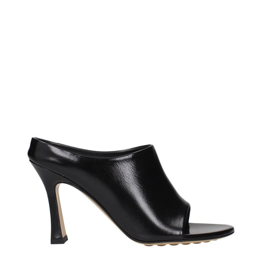 Bottega Veneta Black Leather Open Toe Sandals