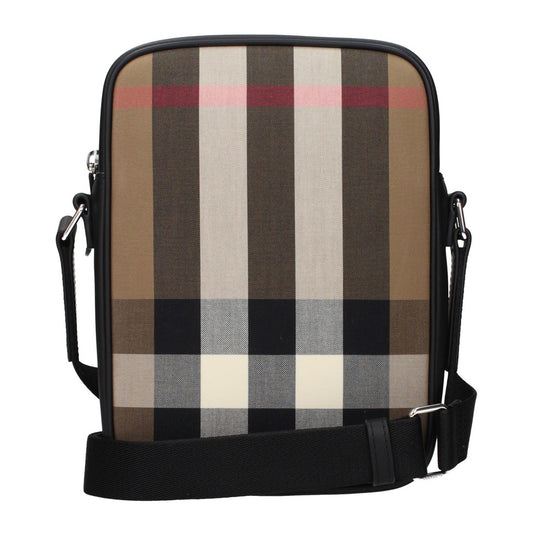 Burberry Beige / Black Canvas and Leather Shoulder Bag