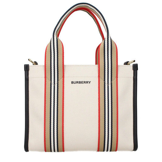Burberry Beige / Nero Canvas and Leather Shoulder Bag