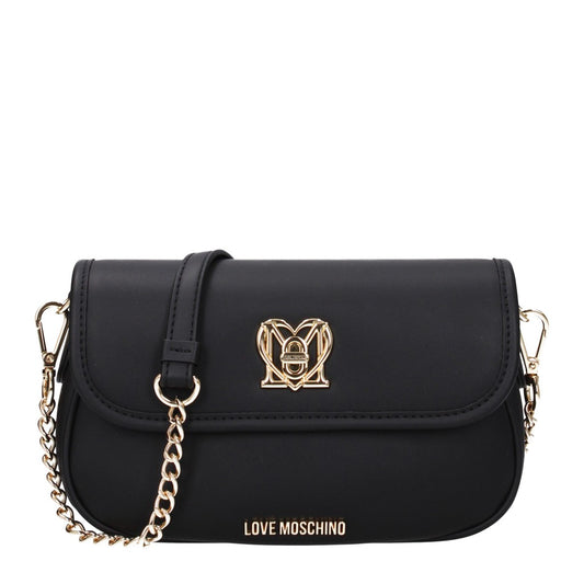 Love Moschino Black Shoulder Bag with Gold Details