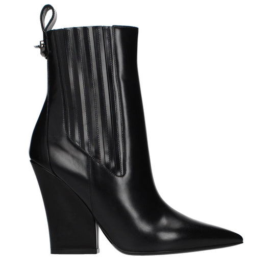 Valentino Garavani Black Leather Pointed-Toe Pumps