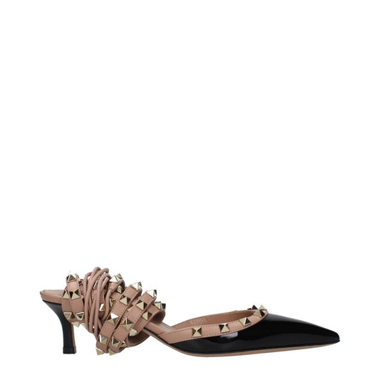 Valentino Garavani Black Patent Leather Lace-Up Pumps