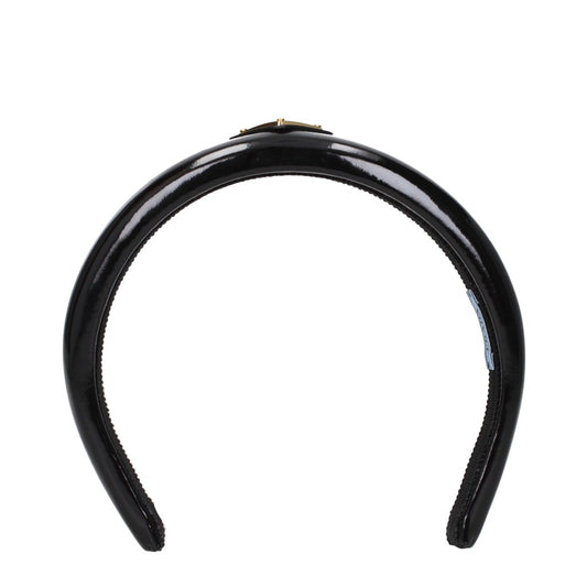 Prada Black Vernice Patent Leather Hair Accessory