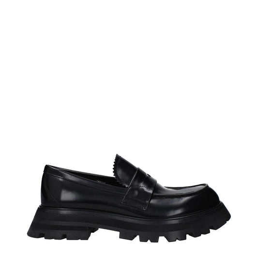Alexander McQueen Black Leather Round Toe Shoes