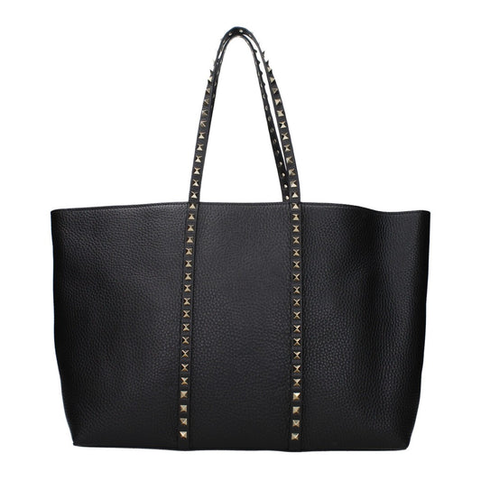 Valentino Garavani Black Leather Tote Bag