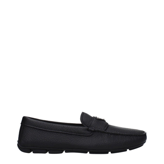 Prada Leather Loafers – Black / Silver