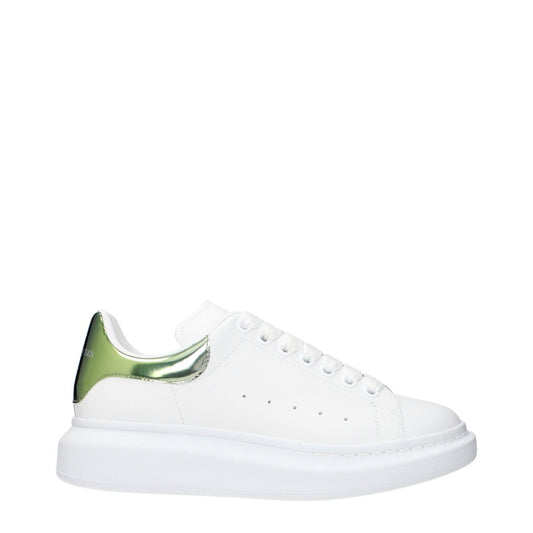 Alexander McQueen White/Green Leather Sneakers