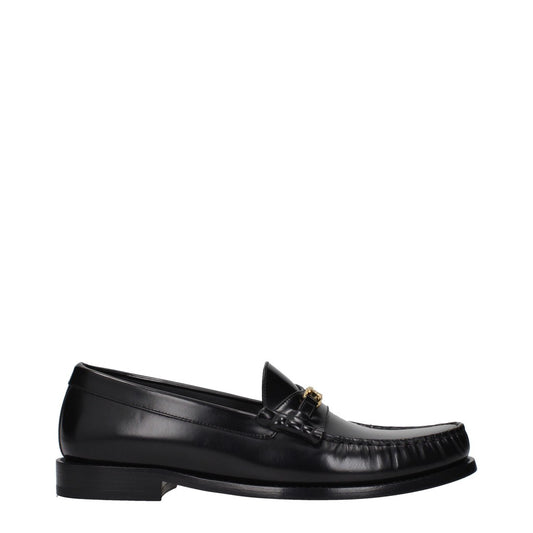 CELINE Black and Gold Leather Shoes