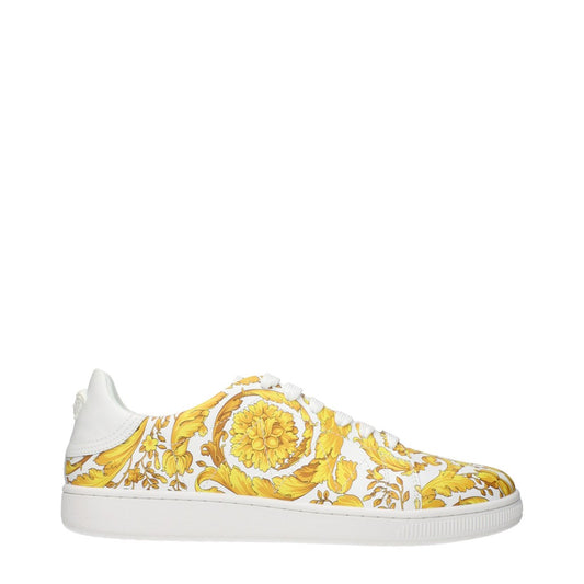 Versace Leather Sneakers – Bianco / Giallo