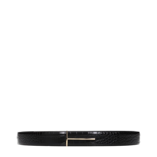 TOM FORD Black Belt with Gold Details
