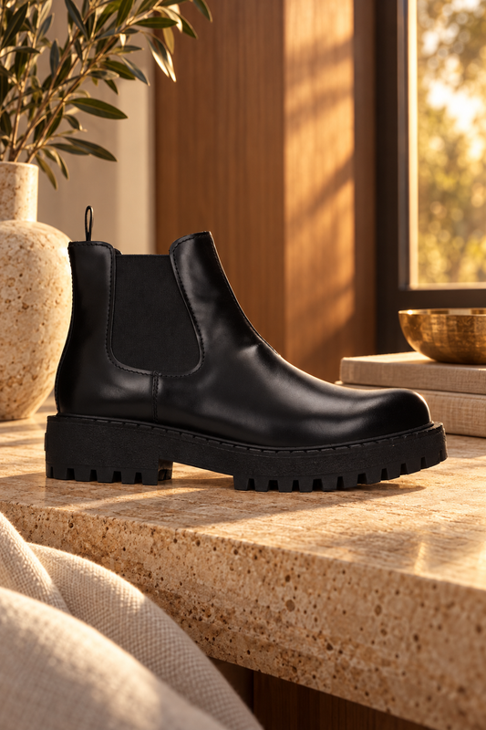 Prada Nero Leather Elastic Closure Shoes — lifestyle