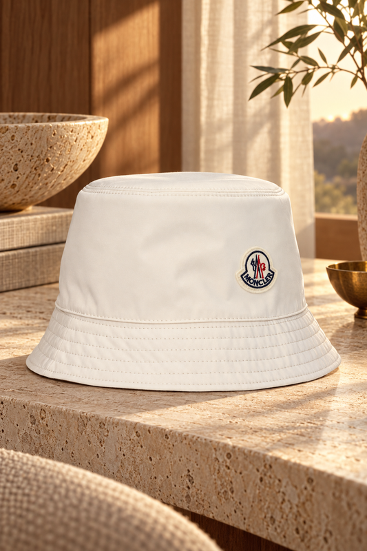 Moncler Beige/Marrone Polyester Hat — lifestyle