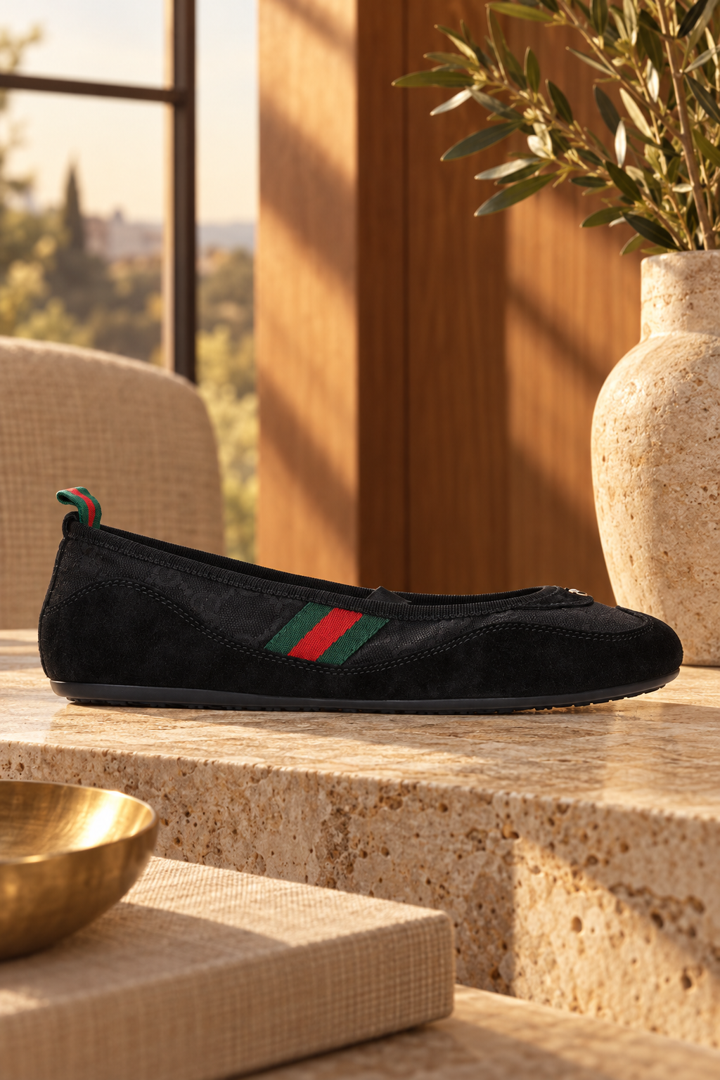 Gucci Nero Fabric and Suede Shoes — lifestyle