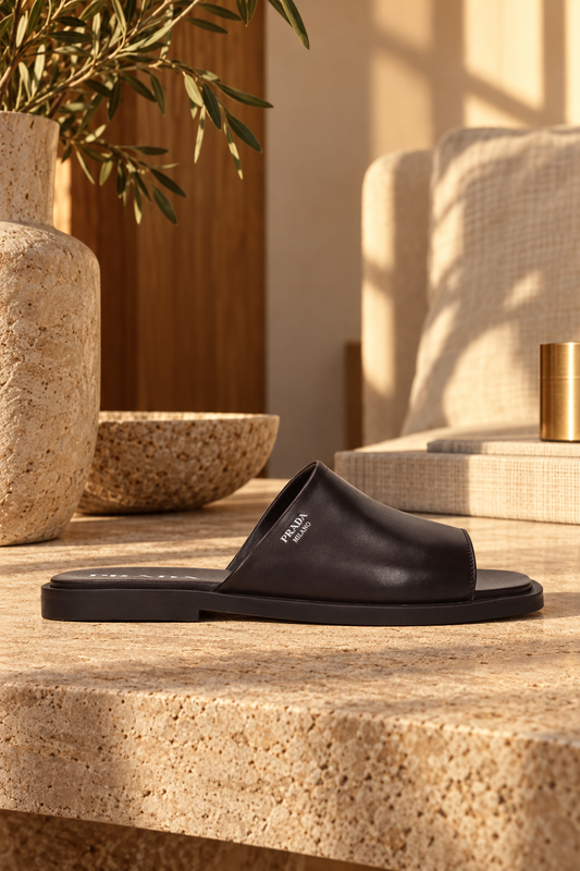 Prada Marrone Leather Open Toe Sandals — lifestyle