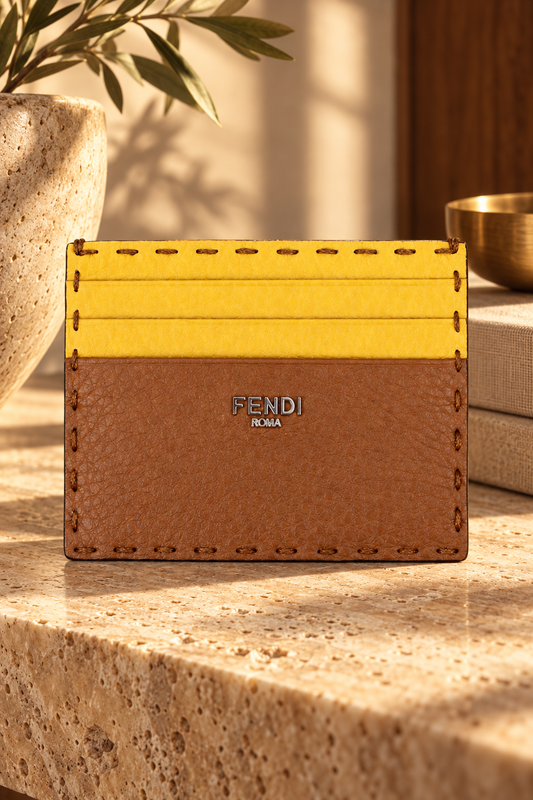 Fendi Card Holder – Marrone/Sole Leather — lifestyle