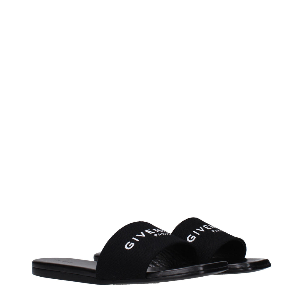 Givenchy Paris Black Leather Flat Slides