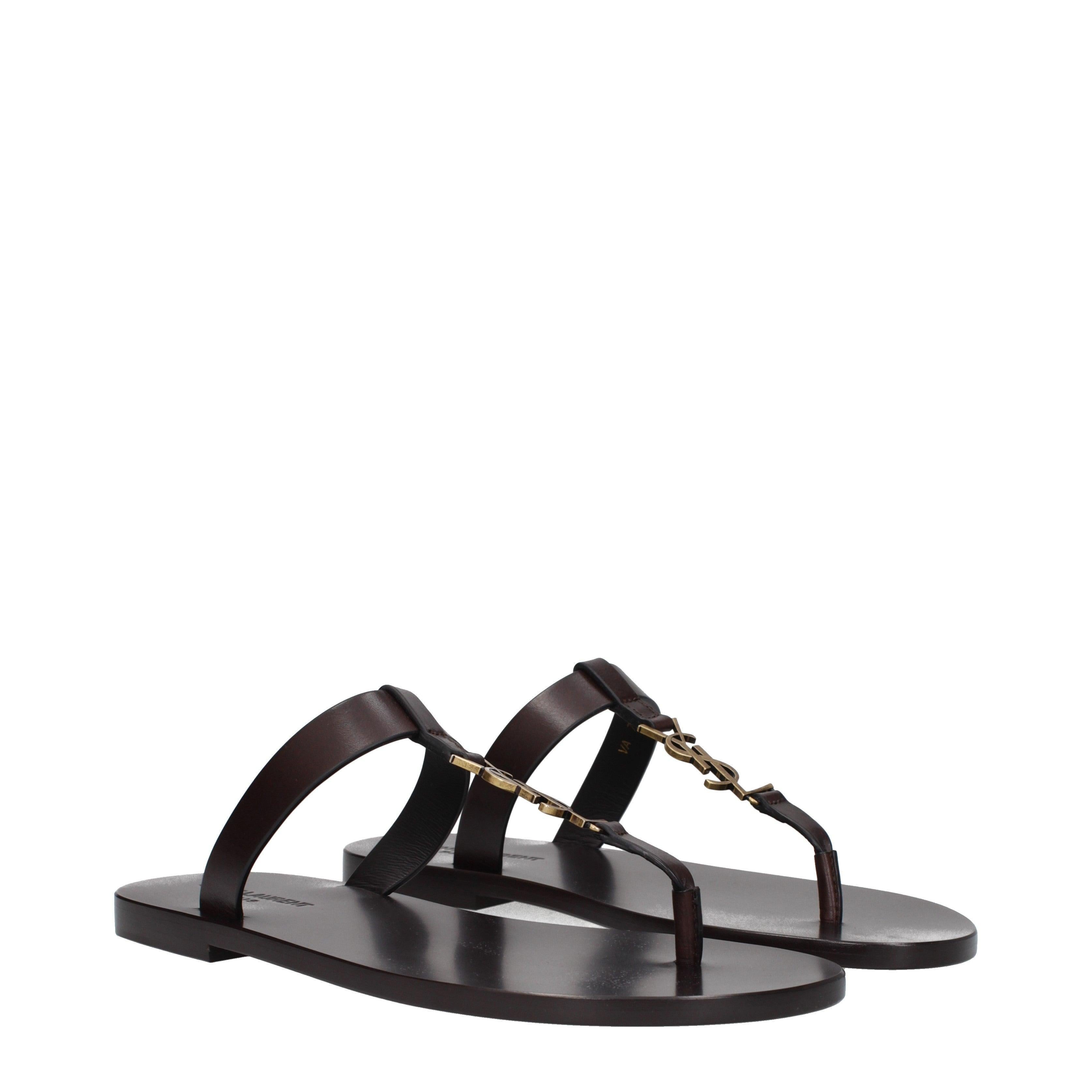 YSL CASSANDRE slides in smooth leather