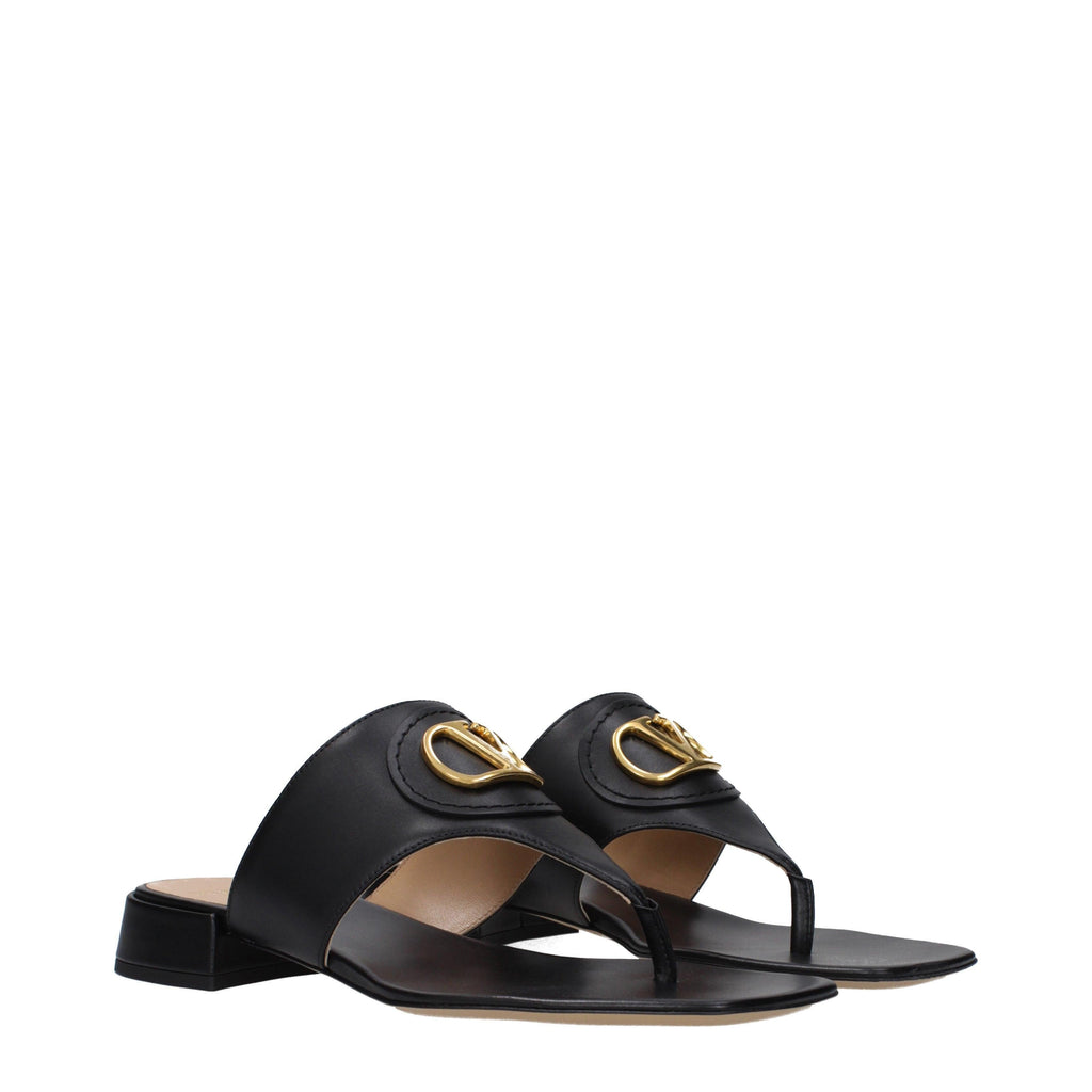 Valentino Garavani VLogo Signature Leather Heeled Sandals – Women’s Black