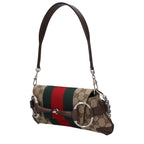 Gucci Small Horsebit Chain Shoulder Bag in GG Canvas