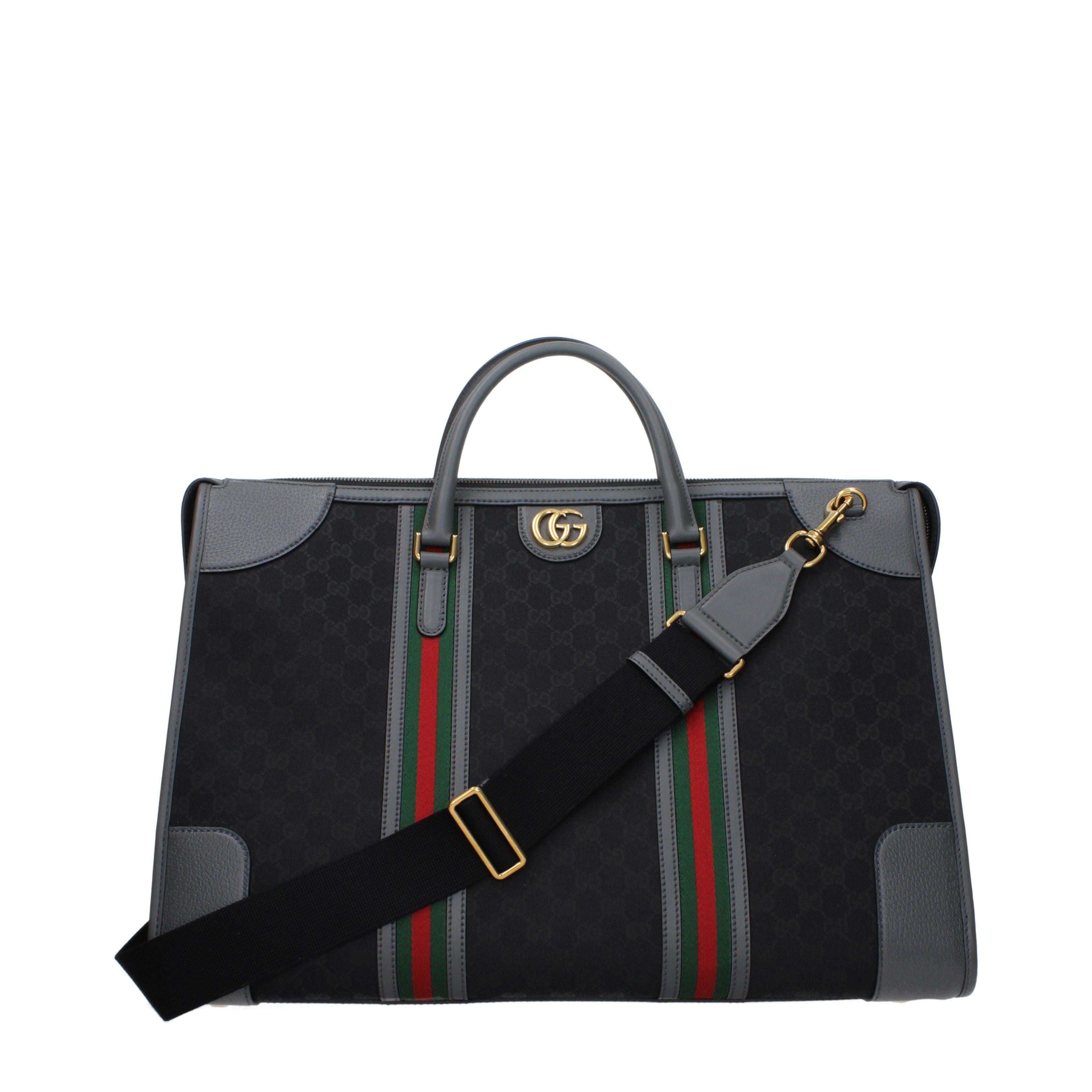 Gucci Large GG Supreme Canvas Duffle Bag with Web Stripe Secondary image