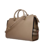Burberry Banwell Top Handle Bag – Chestnut & Beige Leather