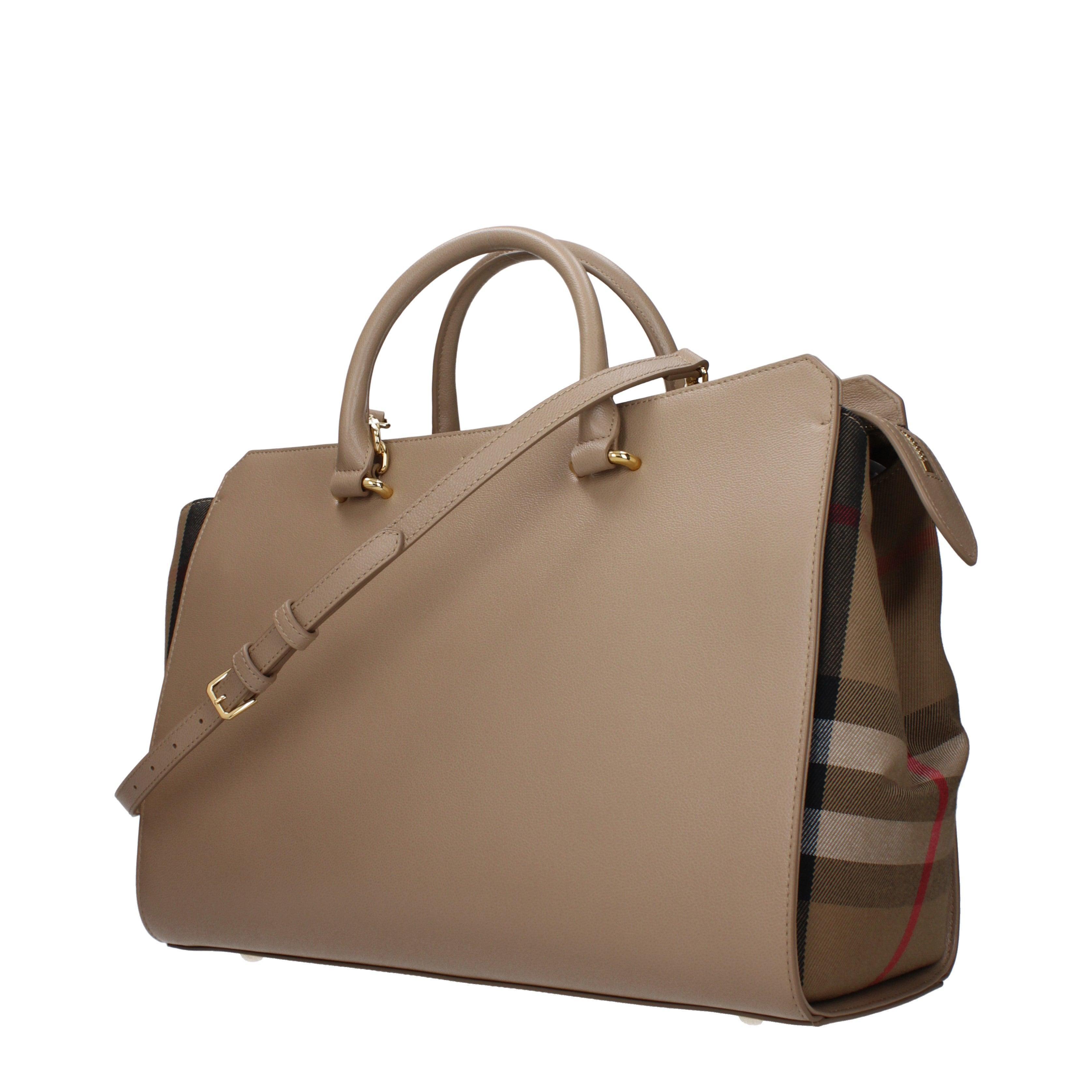 Burberry Banwell Top Handle Bag – Mink & Beige Leather
